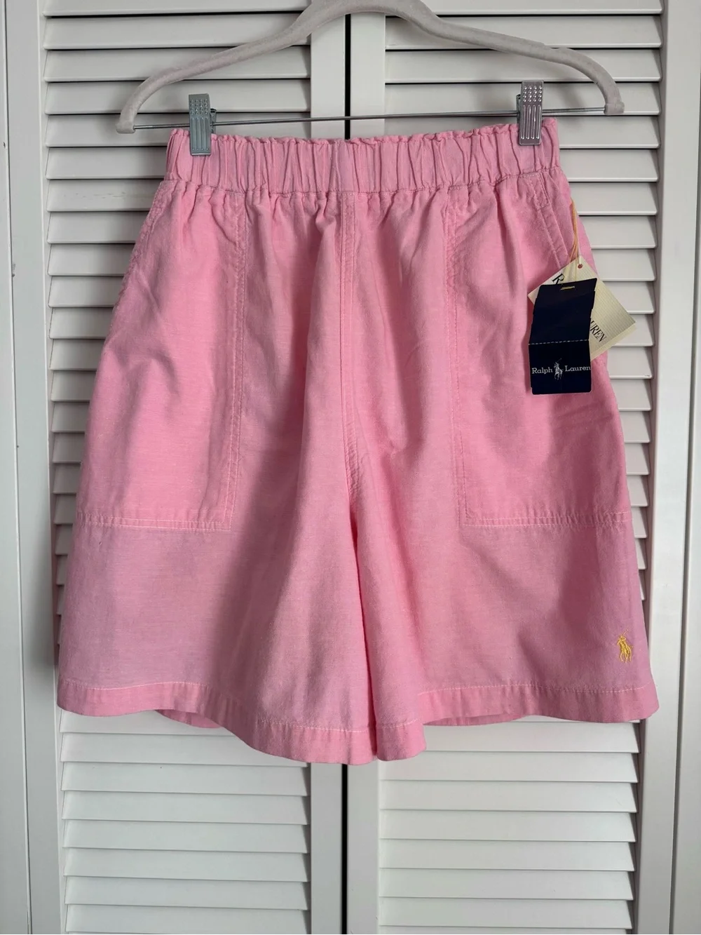 Ralph Lauren Vintage High Waist Pink Shorts Pull On Relaxed Wide Leg M/L NWT